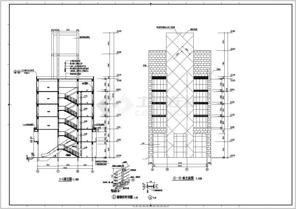 某商业街塔楼建筑全套施工CAD图纸-图二