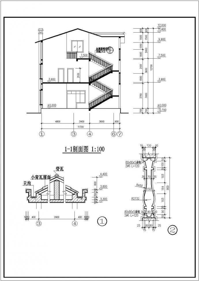 某砖混结构农村住宅建筑设计CAD图纸_图1