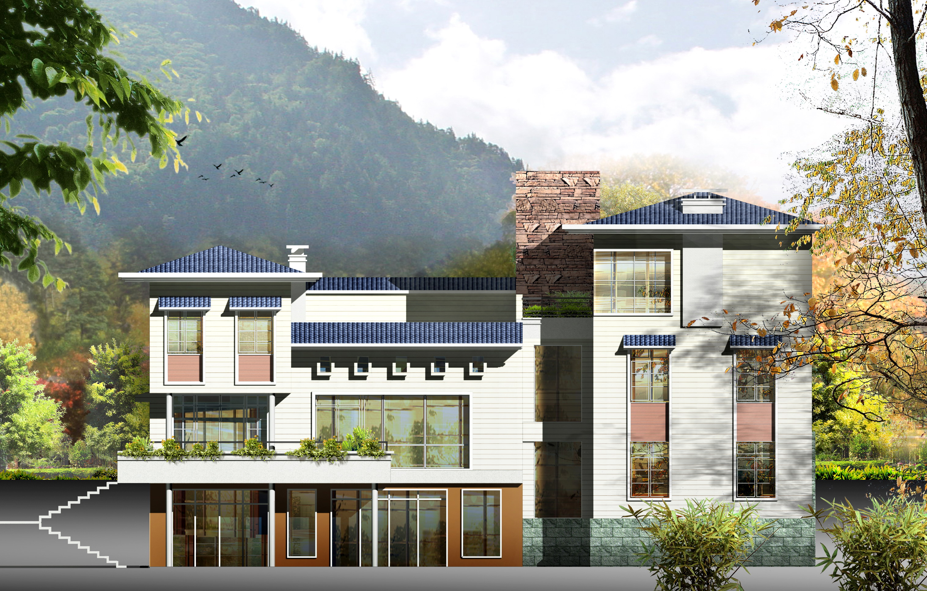 南山现代风格别墅建筑设计施工图纸