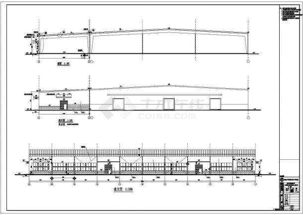 南京某20米跨钢结构厂房结构设计施工图-图一