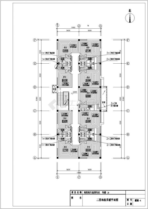 安徽某地区住宅楼地板采暖设计cad施工图-图二