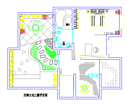 某民和楼中楼室内装修设计平面图纸_图1