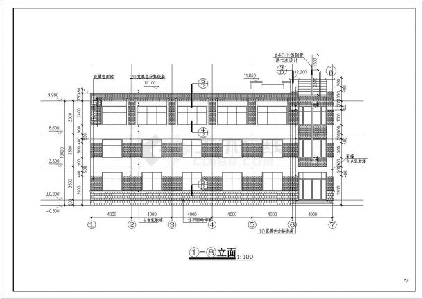 北京市三环内某大型医院病房楼CAD建筑图-图二