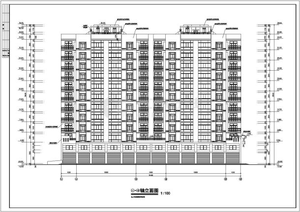 某地区小型两单元高层住宅设计施工图-图一