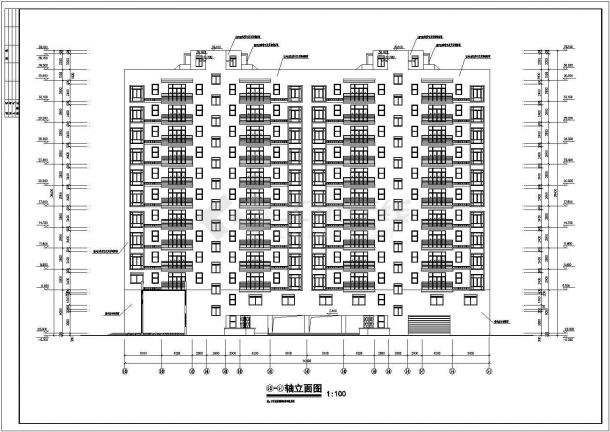 某地区小型两单元高层住宅设计施工图-图二