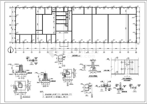 某26米单跨门式钢架厂房结构施工图-图一