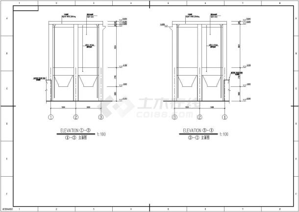 钢筋混凝土筒仓结构设计施工图（中英文标注）-图二
