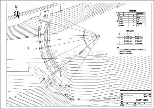 某C15砼单曲拱坝全套设计施工图纸-图二