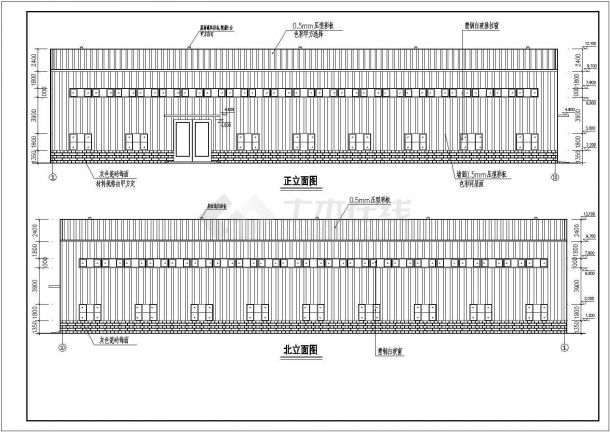 某地区钢结构厂房建筑、结构施工图-图二