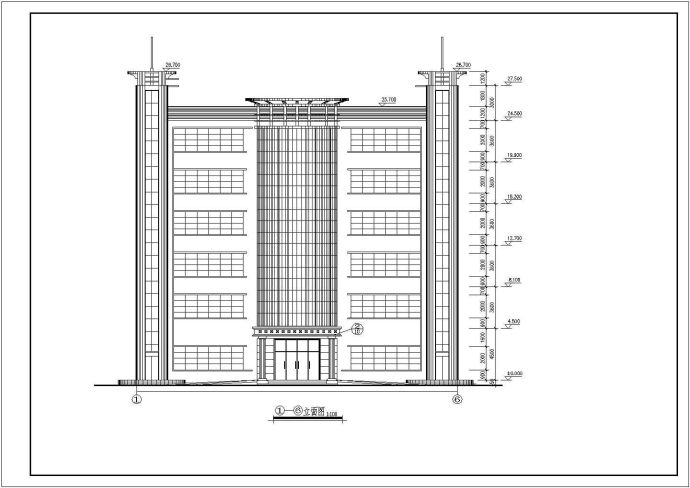 某高档办公楼CAD设计施工图纸全套_图1