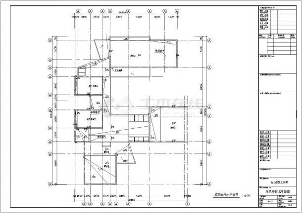 某地区独立别墅给排水CAD施工图-图一