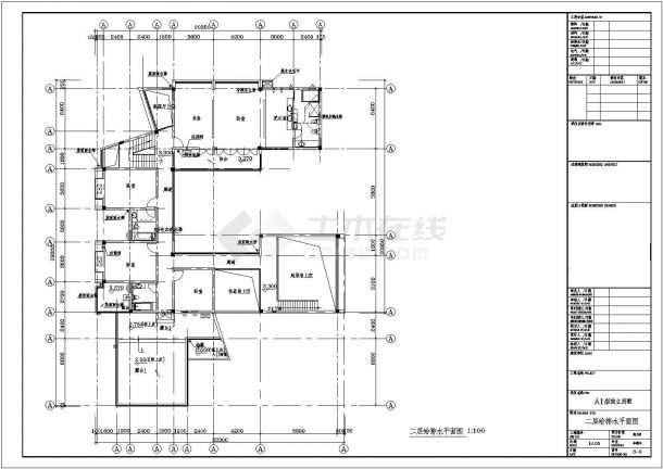 某地区独立别墅给排水CAD施工图-图二
