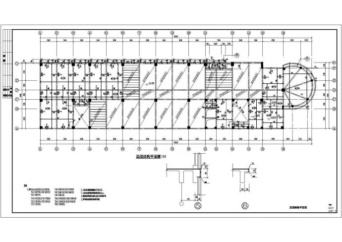 某地区八层全框架综合楼结构施工图_图1