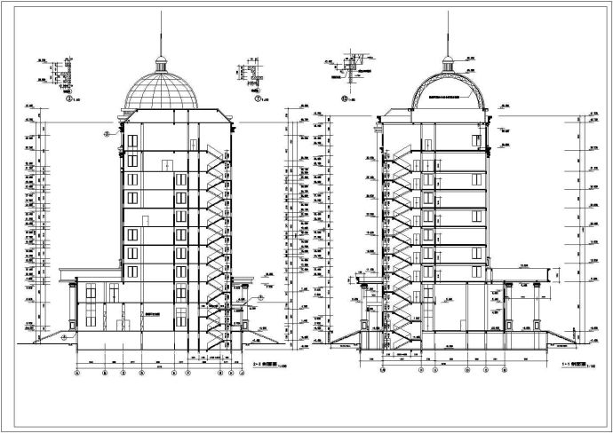 某十层大型办公楼建筑cad设计施工图_图1