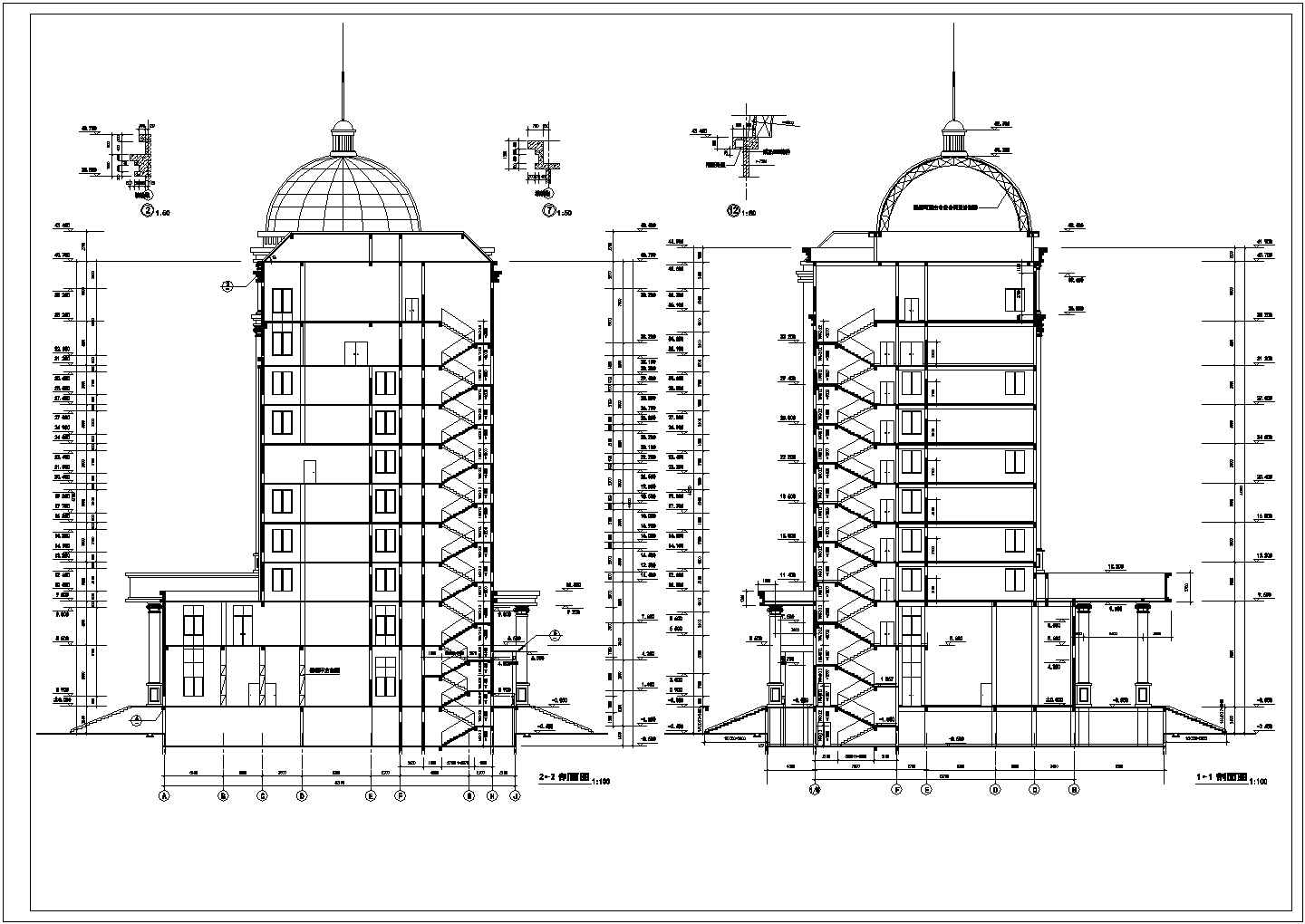 某十层大型办公楼建筑cad设计施工图