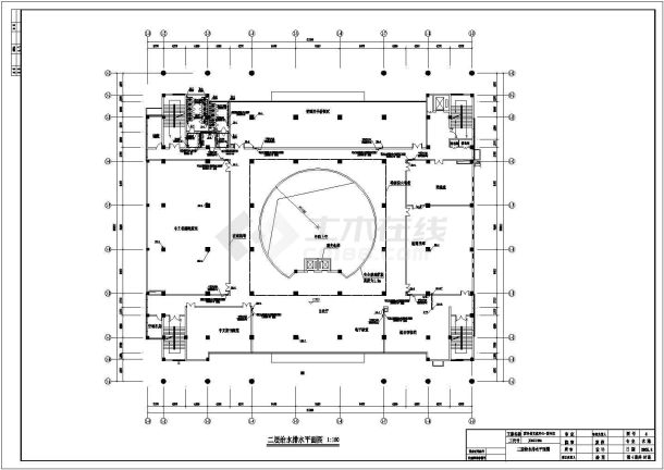 某地区文化中心图书馆给排水CAD施工图-图二