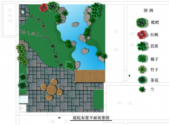 一私人小院落彩色平面图_图1