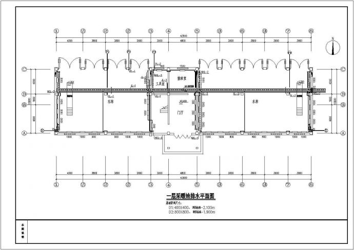扬州某地区环卫处综合楼水暖设计cad施工图_图1
