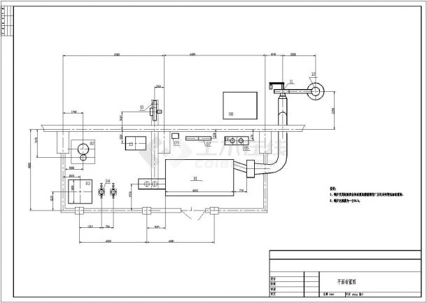 河北某地区2t锅炉房布置图及系统设计cad图-图二