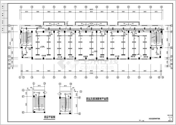 某地区多层办公楼电气设计施工图纸-图二