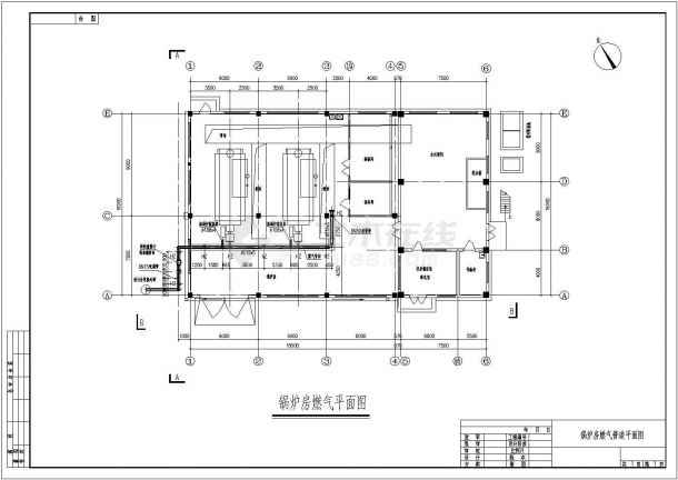 苏州某地区工厂锅炉房燃气暖通设计cad管道图-图二