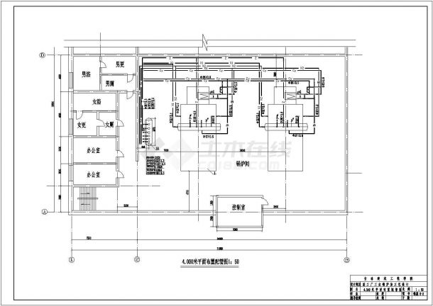 扬州某地区工业锅炉房工艺设计cad施工图-图二