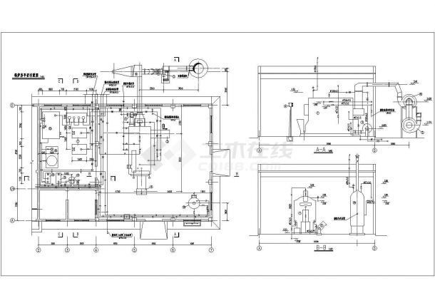 无锡某地区室外管网及锅炉房设计cad平面图-图二