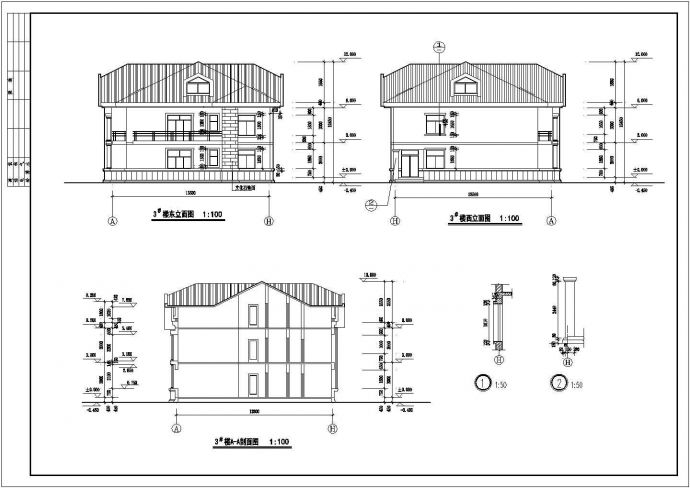 某地区居民建筑别墅设计规划施工图_图1