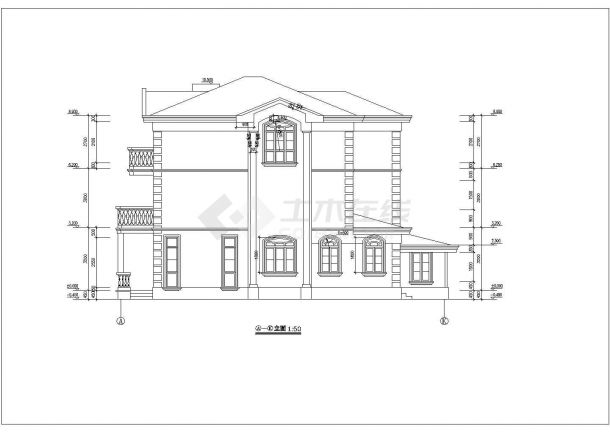 某地区别墅建筑设计方案CAD施工图-图一