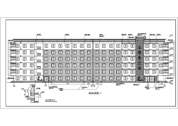 某地区学生公寓楼建筑施工图（共7张）-图二