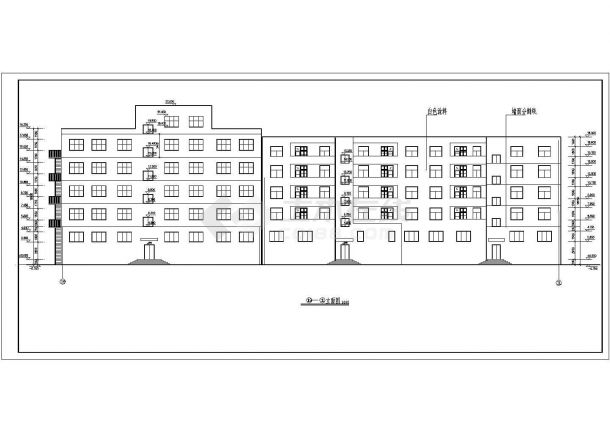 某地区五层科技中心办公楼带住宅楼建筑设计图-图一