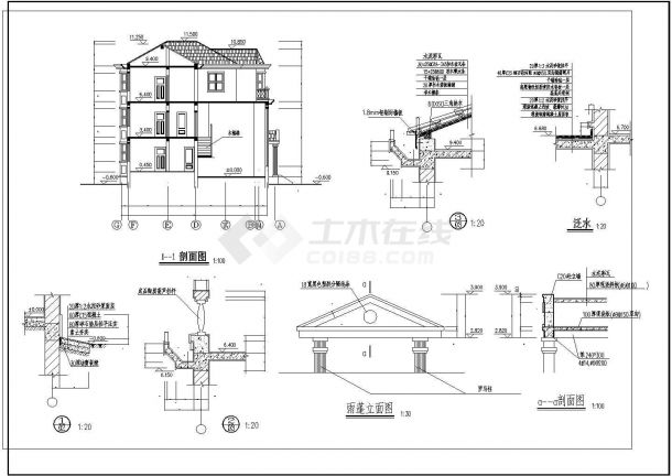 简约大气三层农村自建房屋详细建筑设计图（全套）-图二