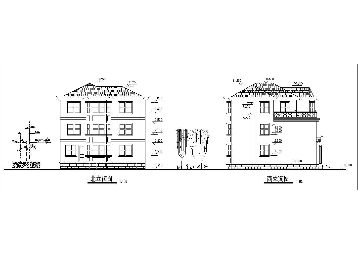 简约大气三层农村自建房屋详细建筑设计图（全套）