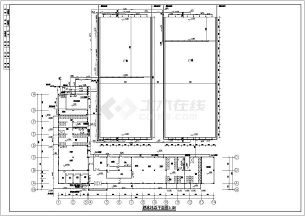 某室外游泳池建筑给排水施工图设计-图一