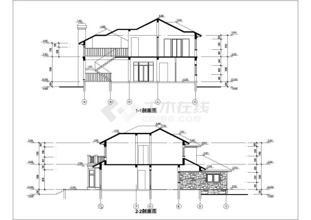 现代风格双层豪华别墅建筑设计施工方案图-图一