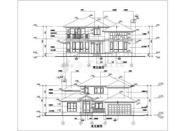 现代风格双层豪华别墅建筑设计施工方案图-图二