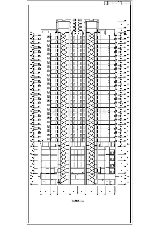 某三十层高层商住楼建筑施工方案图纸-图一