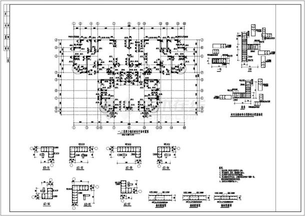 江苏地区26层剪力墙住宅楼结构设计施工图-图二