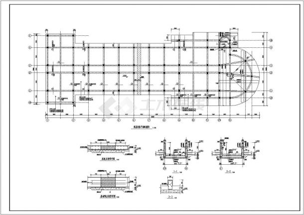 南方某地水厂综合楼框架结构设计施工图-图二