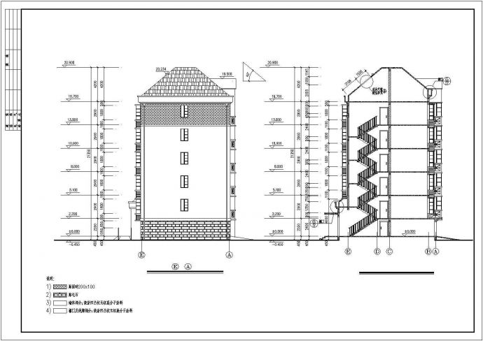 某六层住宅小建筑详细施工设计图纸_图1