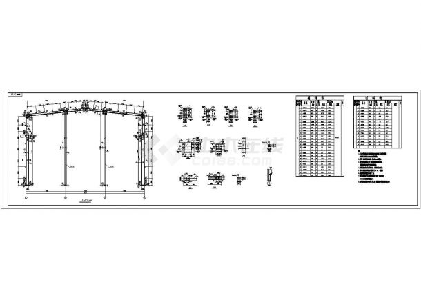 某21米跨度钢结构厂房结构设计施工图-图二