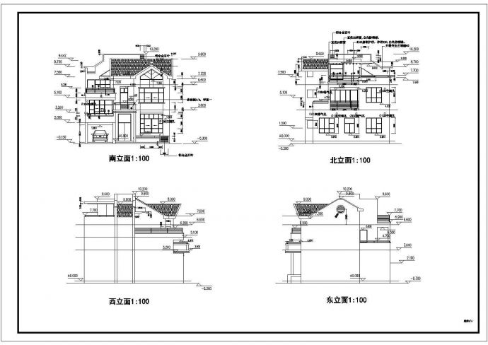 某地区小型大户型豪华别墅全套设计施工图纸_图1