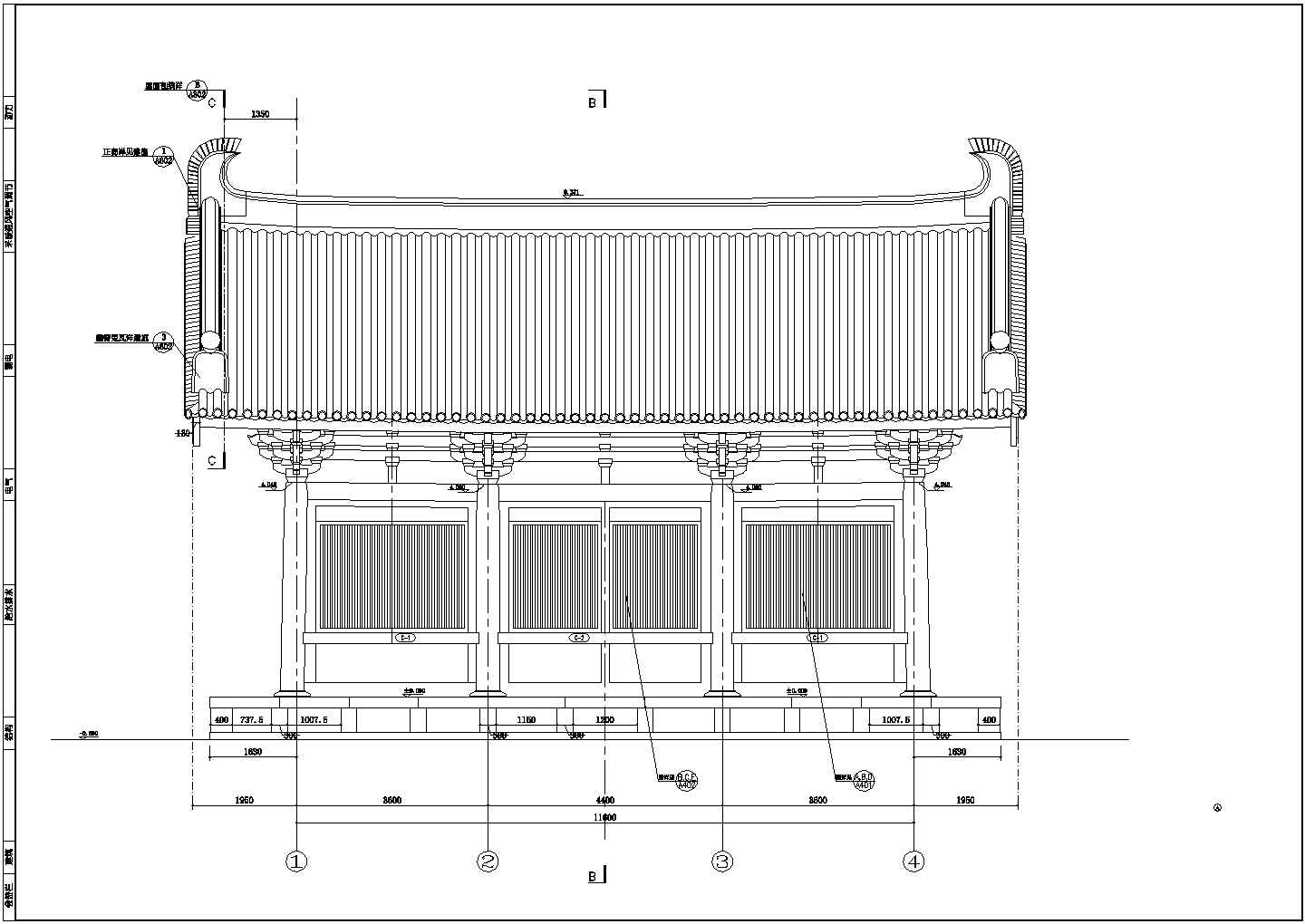 寺庙主配套建筑结构CAD图纸（全套）