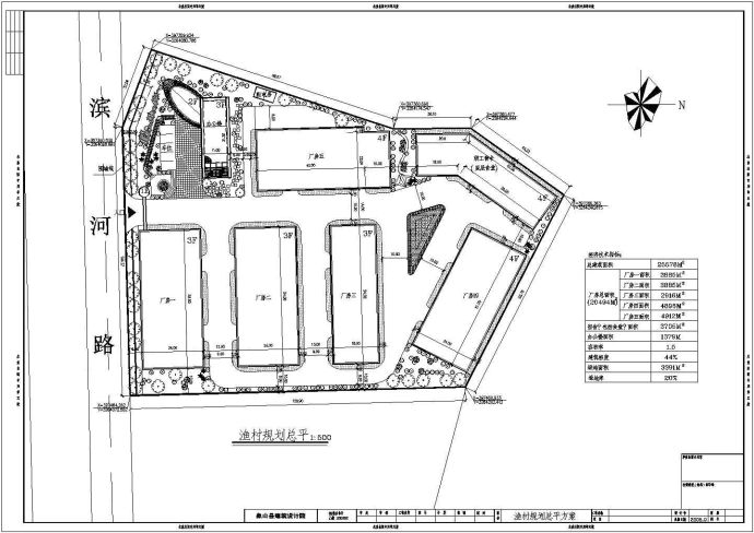 湖北省某城市厂区CAD规划方案总图_图1