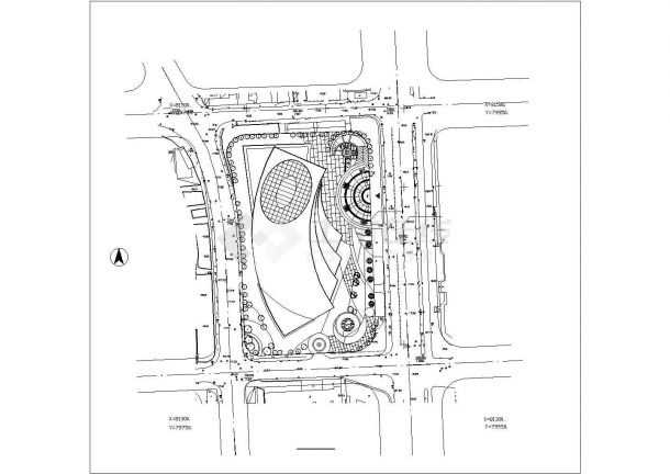 安徽省某地公园建设四个平面规划方案图纸-图一