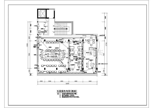 某地五层办公室强电电气设计施工图-图一