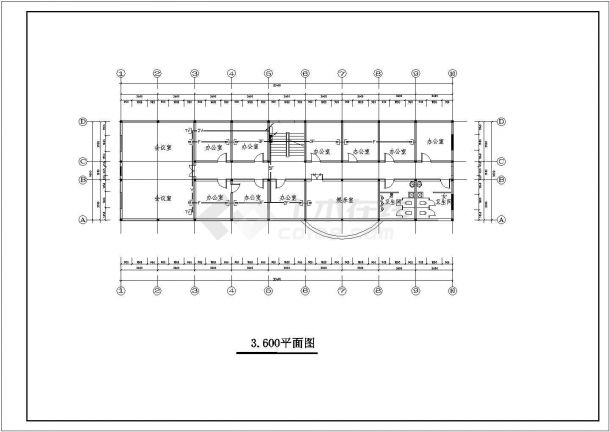 山东省某大型综合楼CAD平面总规划图纸-图二
