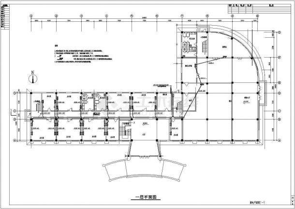 某地多层办公楼照明电气设计施工图-图一