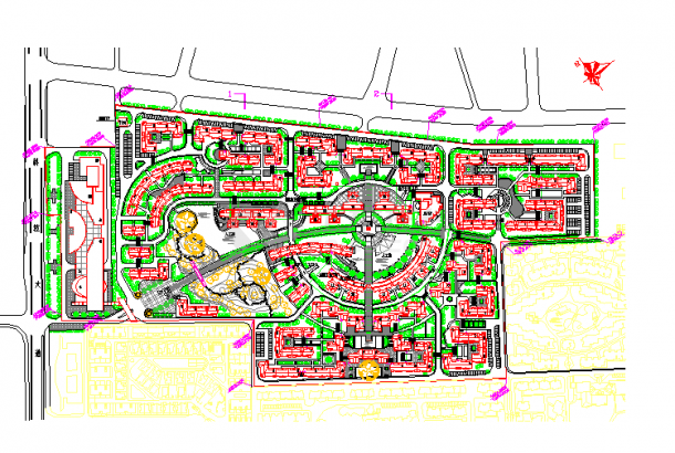 大型居住区详细规划设计（大院规划）-图一