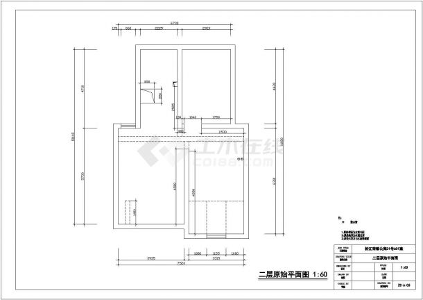 上海某公寓楼装修设计CAD施工图-图二